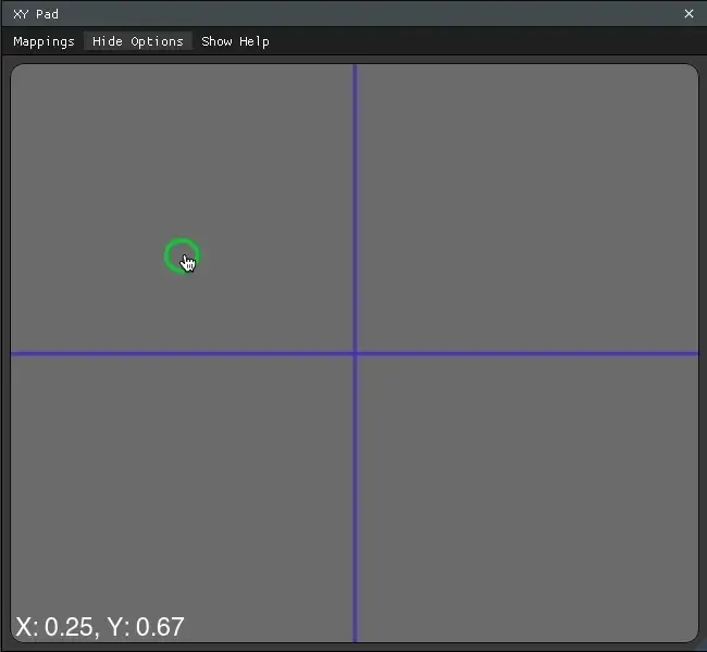 Repeating loop of cursor moving around XY Pad